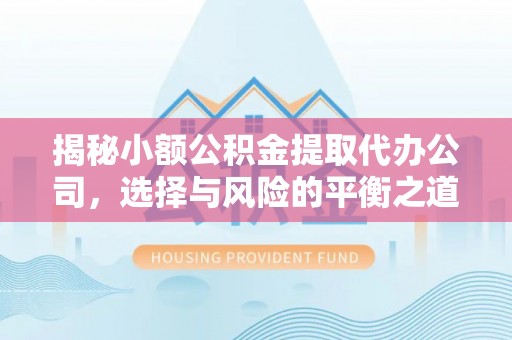 彰化市揭秘小额公积金提取代办公司，选择与风险的平衡之道